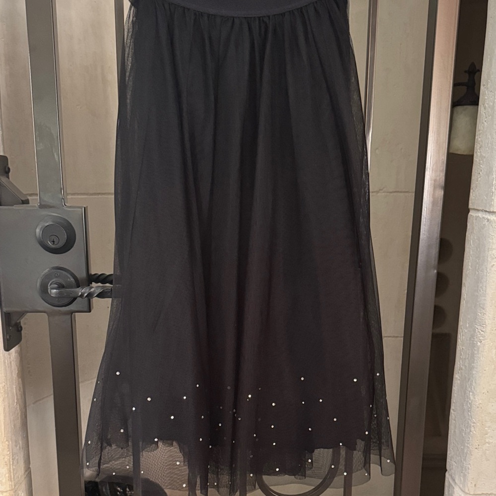 Bailey 44 Black Midi Skirt with Pearl Details